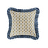 Block & Bloom Parijat Blue Cotton & Velvet Ruffle Cushion