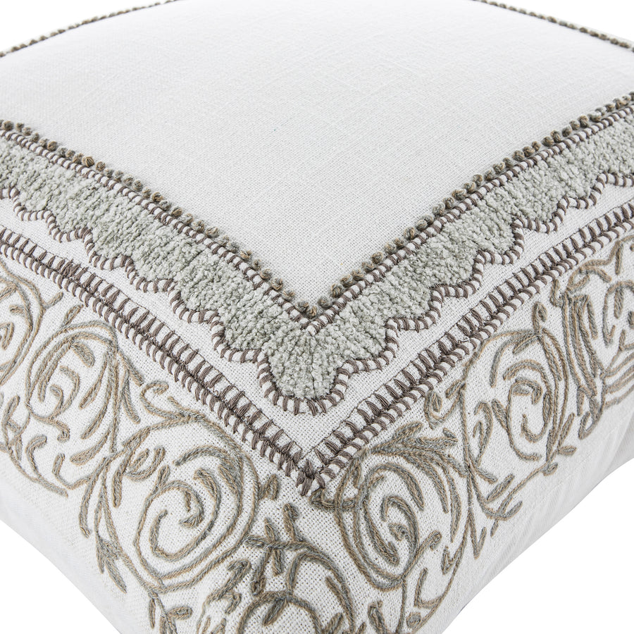 Bloomsbury Frame Chenille Embroidered Cotton Cushion