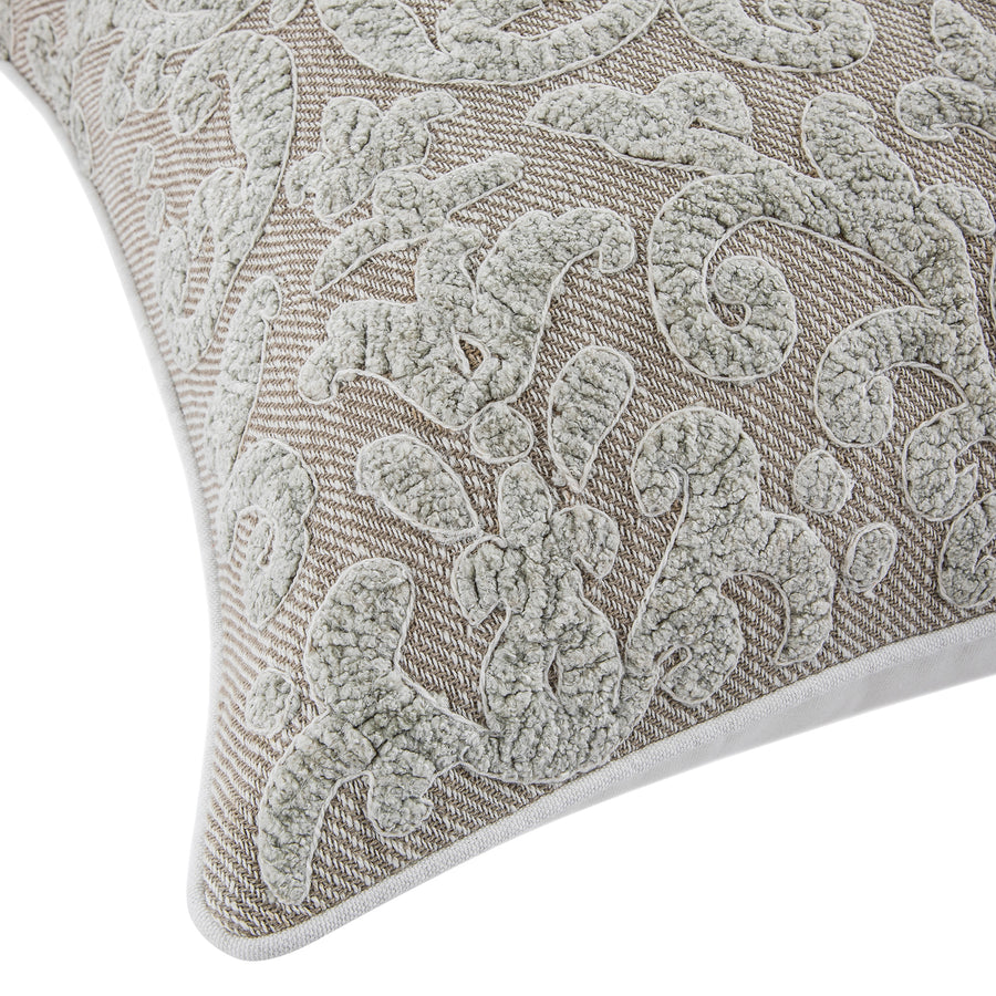 Bloomsbury Imperial Chenille Embroidered Cotton Cushion - daals