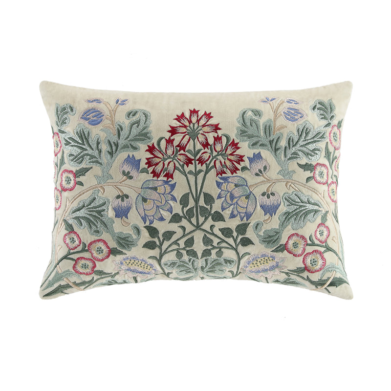 Botanica Collection Pearl Velvet Hand Embroidered Cushion - daals
