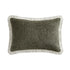 Kyra Forest Green Bouclé Fringed Rectangular Cushion - daals