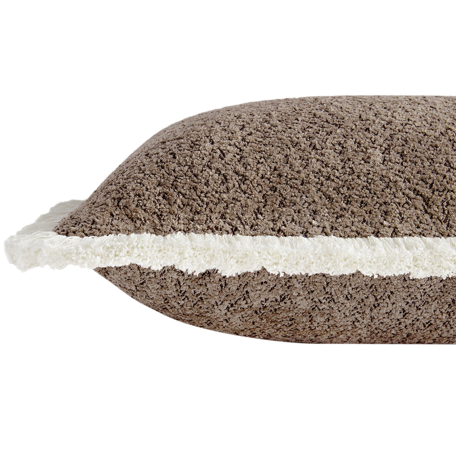 Kyra Mink Bouclé Fringed Rectangular Cushion