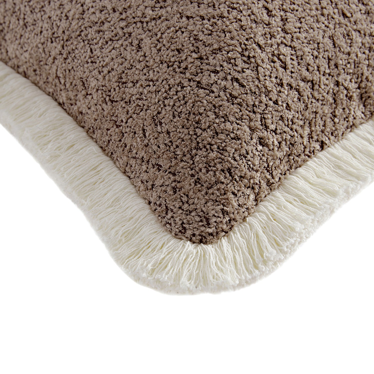 Kyra Mink Bouclé Fringed Rectangular Cushion