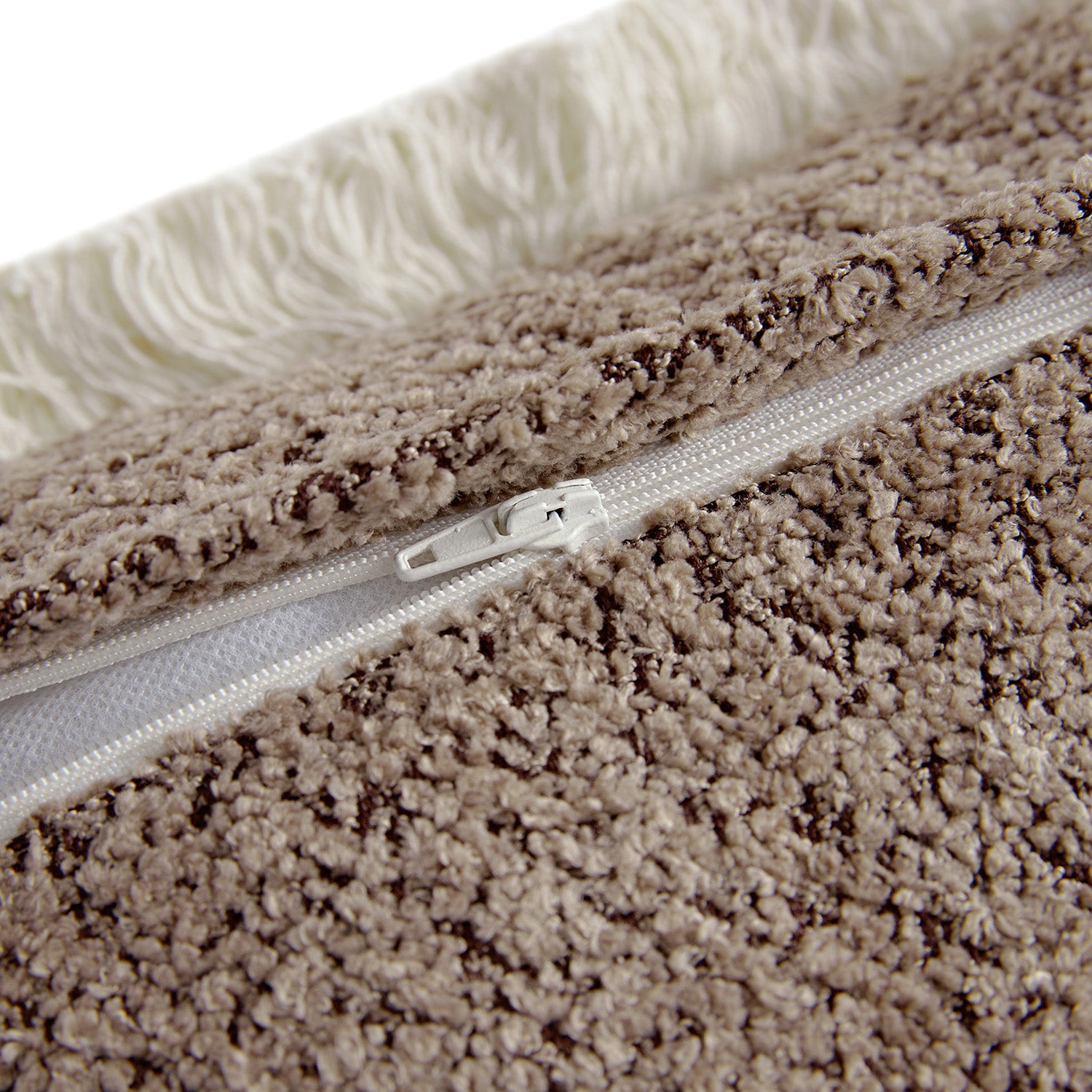 Kyra Mink Bouclé Fringed Rectangular Cushion