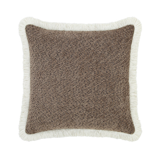 Kyra Mink Bouclé Fringed Cushion