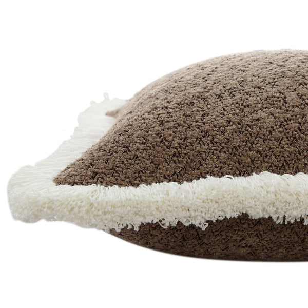 Kyra Mink Bouclé Fringed Cushion