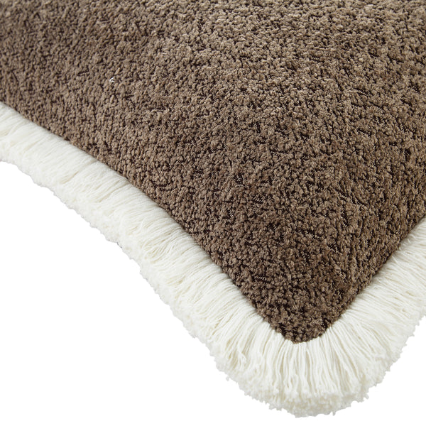 Kyra Mink Bouclé Fringed Cushion