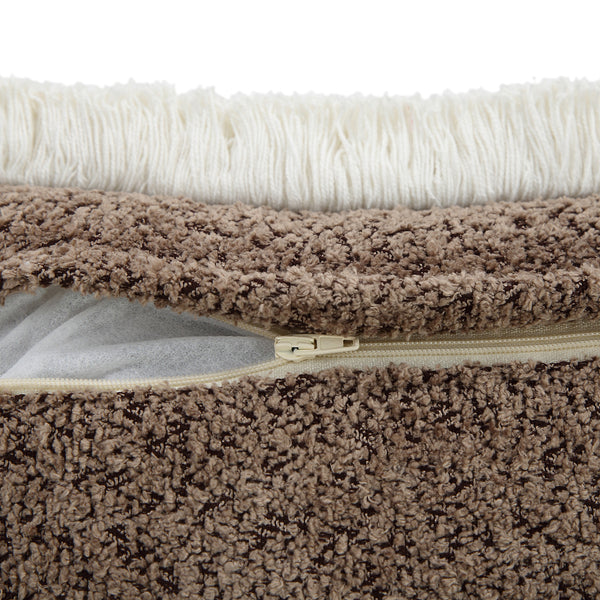 Kyra Mink Bouclé Fringed Cushion