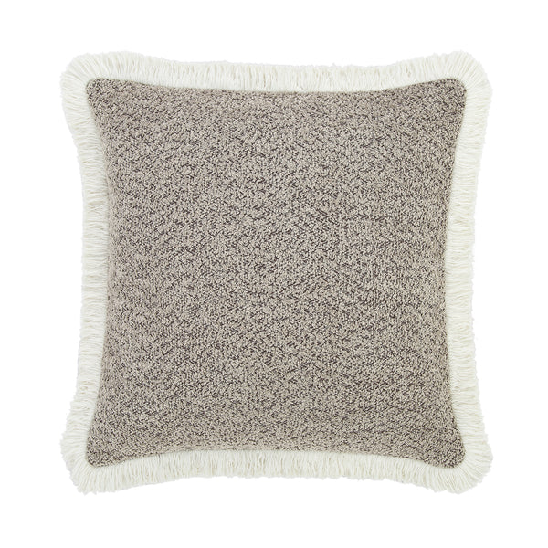 Kyra Stone Bouclé Fringed Cushion