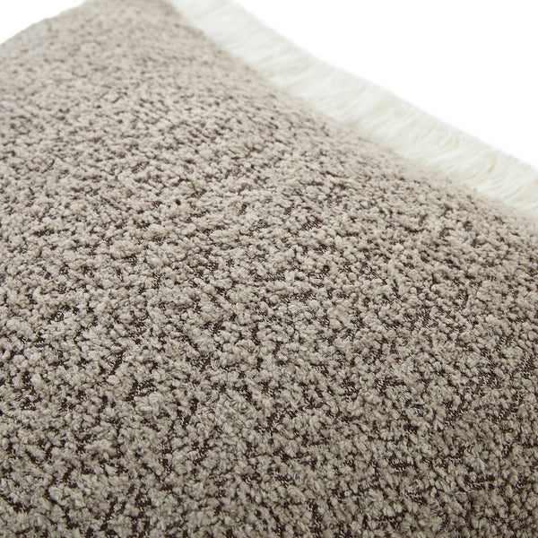 Kyra Stone Bouclé Fringed Cushion