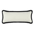 Kyra Cream White Bouclé Black Fringed Lumbar Cushion - daals