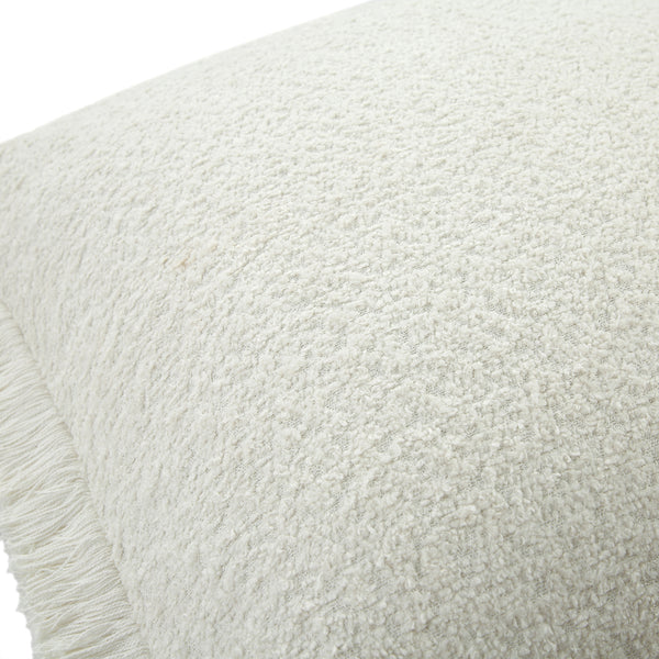 Kyra Cream White Bouclé Fringed Cushion