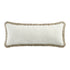 Kyra Cream White & Natural Bouclé Fringed Lumbar Cushion - daals