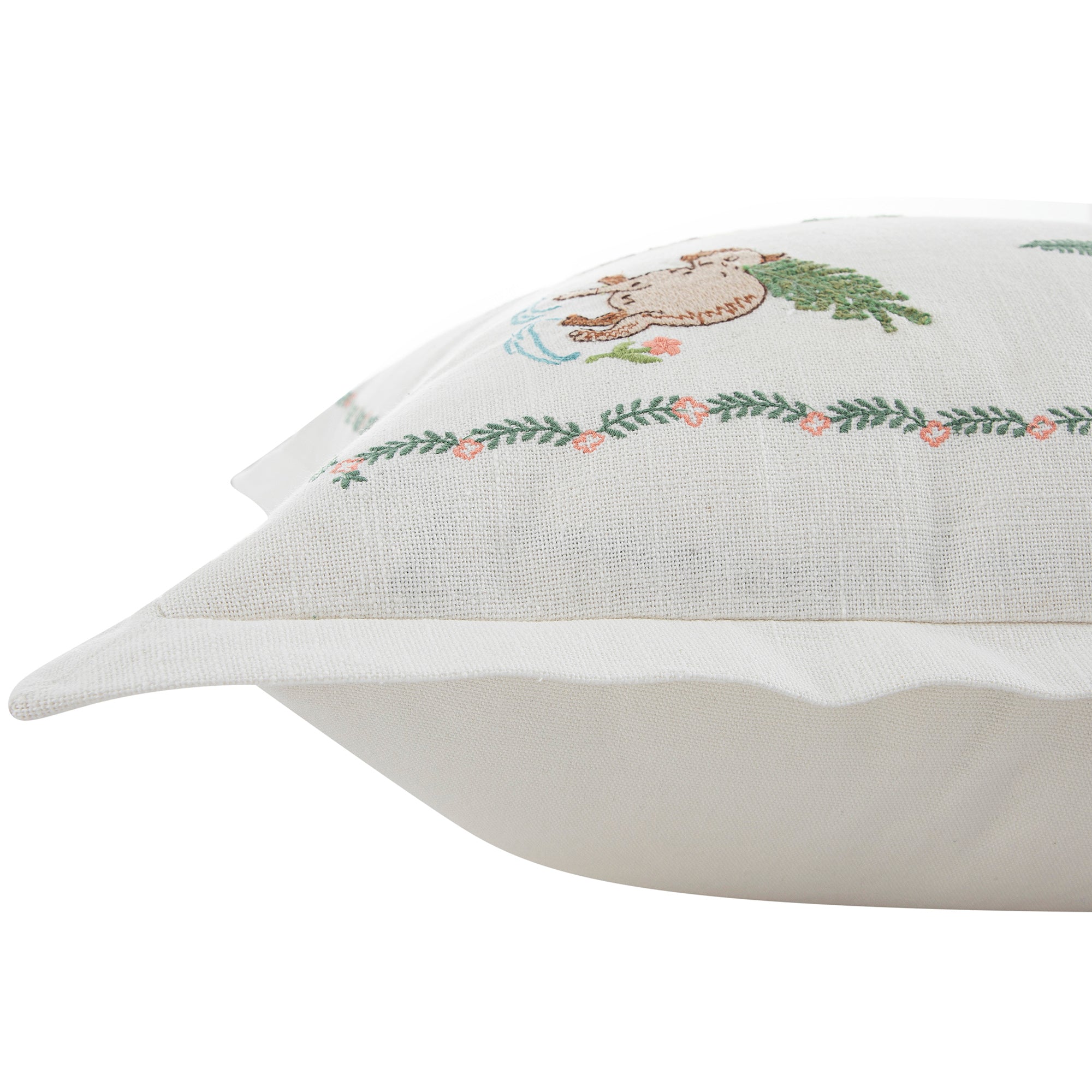 Whimsical Animals Capybaras and Yuzu Hand Embroidered Cushion