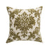 Damask Moss Green Wool Embroidered Cushion - daals