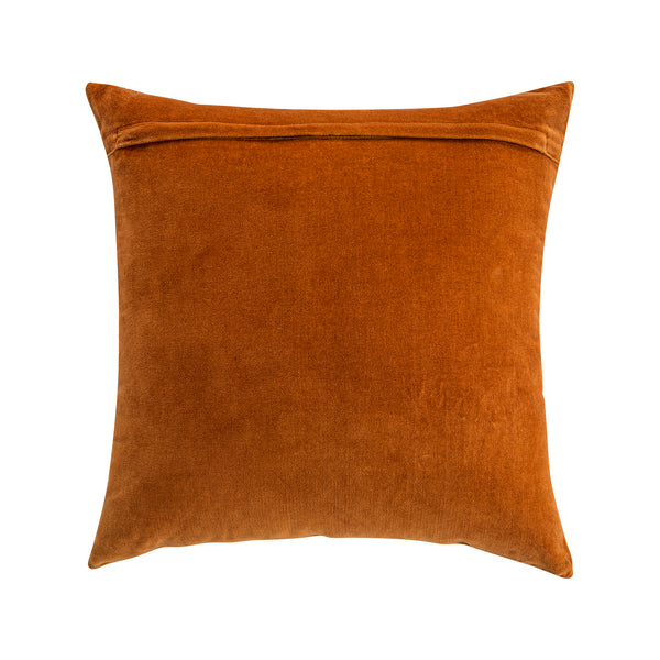 Damask Burnt Orange Wool Embroidered Cushion