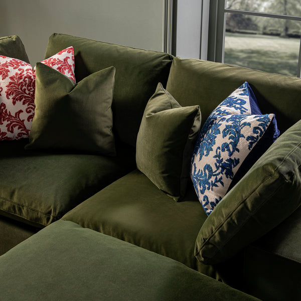 Damask Sapphire Wool Embroidered Cushion - daals