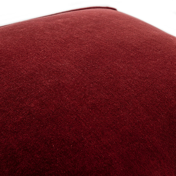 Damask Scarlet Red Wool Embroidered Cushion