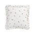 Darcy Rose Ivory White Ruffle Floral Embroidered Linen Blend Cushion - daals