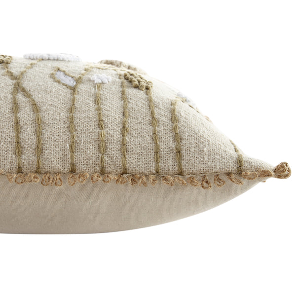 Delilah Crochet Jute Lace Hand Embroidered Rectangular Cushion