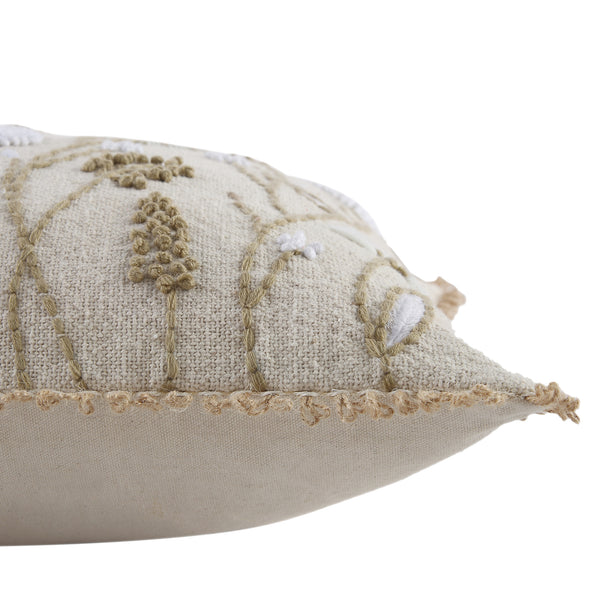 Delilah Crochet Jute Lace Hand Embroidered Square Cushion