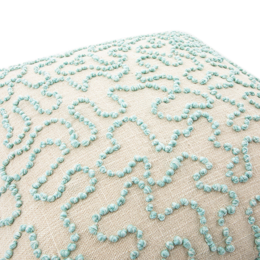 Dulcie Blue Wool French Knot Cushion - daals