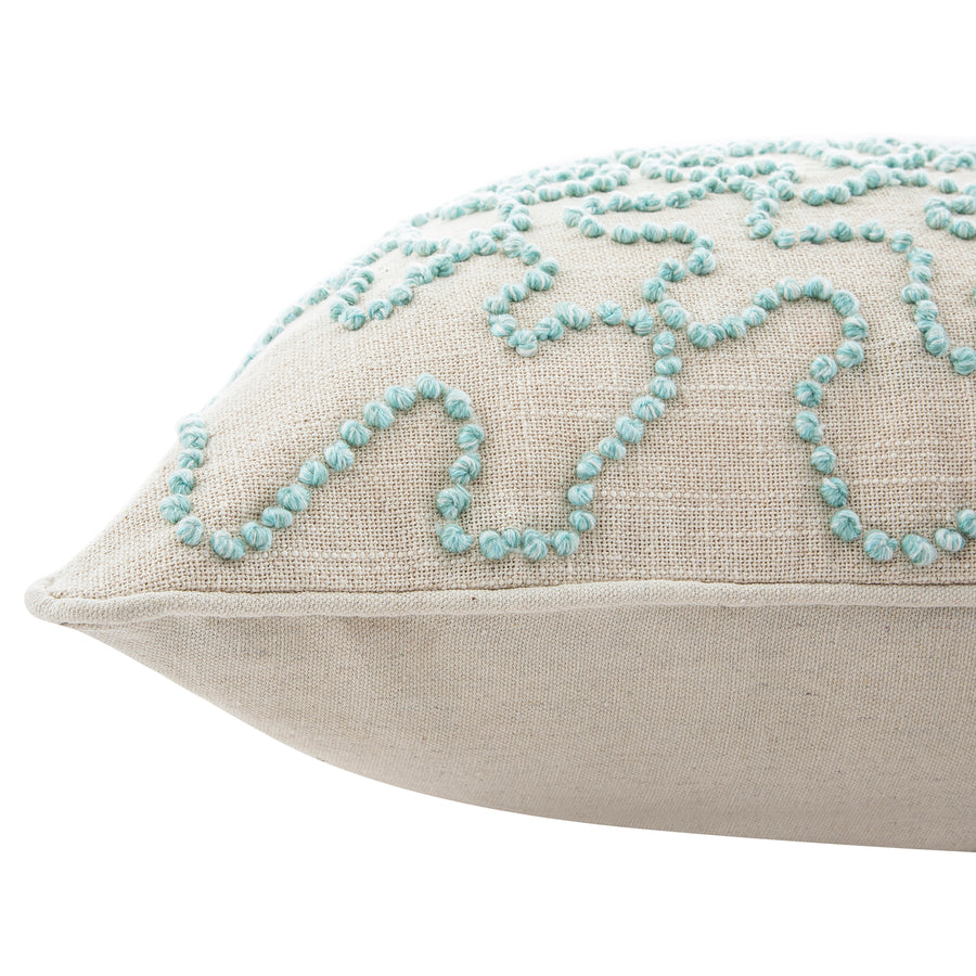 Dulcie Blue Wool French Knot Cushion - daals