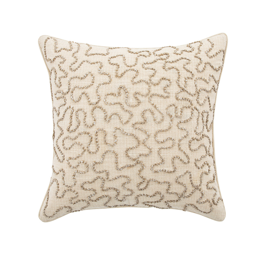 Dulcie Cream Wool French Knot Cushion