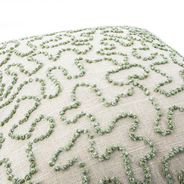 Dulcie Green Wool French Knot Cushion