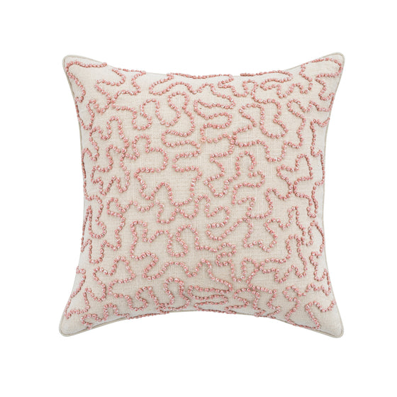 Dulcie Pink Wool French Knot Cushion