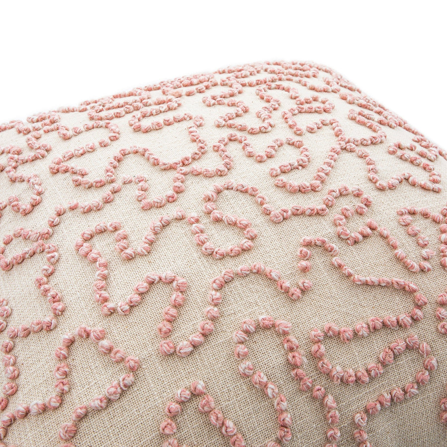 Dulcie Pink Wool French Knot Cushion - daals