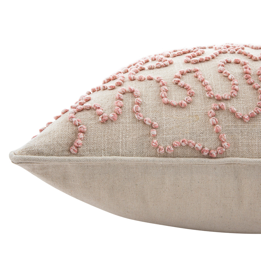 Dulcie Pink Wool French Knot Cushion - daals