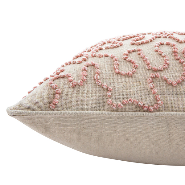 Dulcie Pink Wool French Knot Cushion