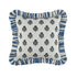 Eliza French Blue Floral Ruffle Linen Blend Cushion - daals
