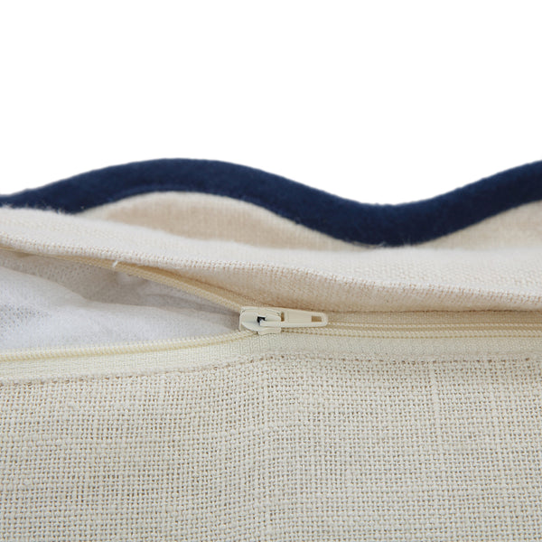 Evie Linen Prussian Blue Scalloped Square Cushion