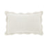 Evie Linen Powder White Scalloped Rectangular Cushion - daals