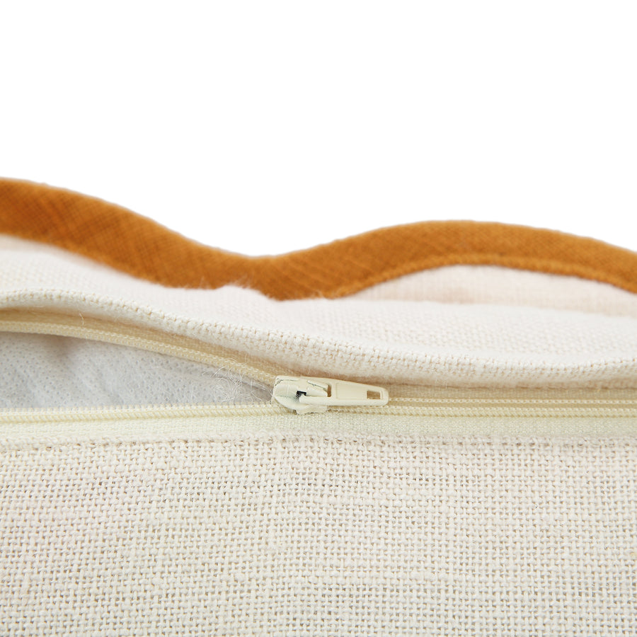 Evie Linen Butterscotch Scalloped Rectangular Cushion