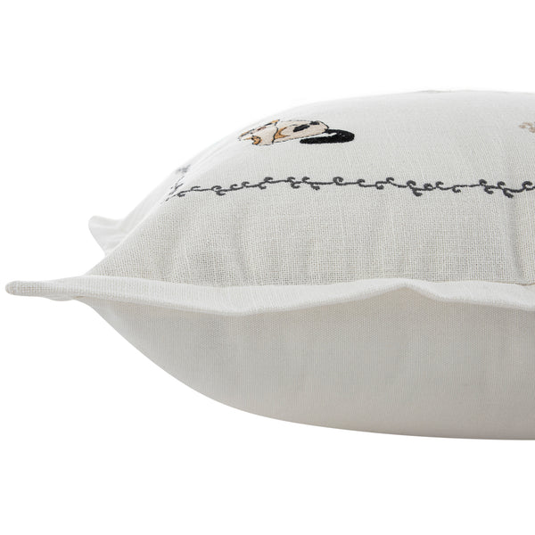 Whimsical Animals Feline Fine Hand Embroidered Cushion