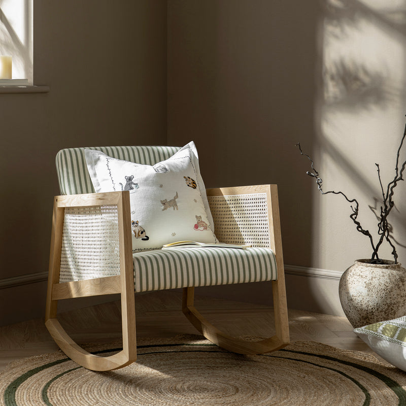 Whimsical Animals Feline Fine Hand Embroidered Cushion