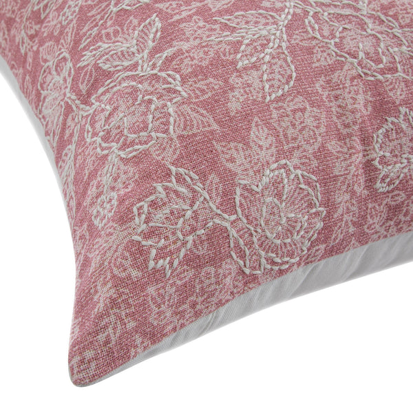 Florence Blossom Printed & Embroidered Cushion
