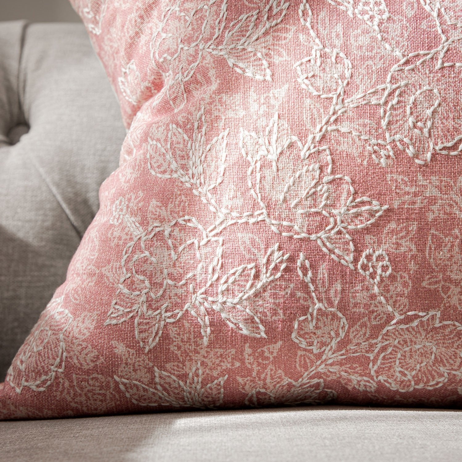 Florence Blossom Printed & Embroidered Cushion