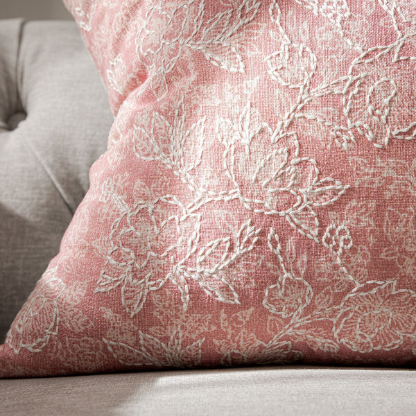 Florence Blossom Printed & Embroidered Cushion