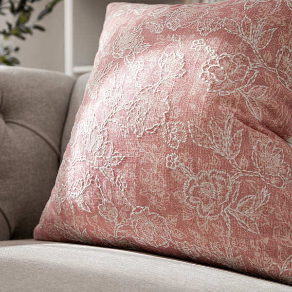 Florence Blossom Printed & Embroidered Cushion