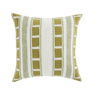 Hattie Green Embroidered 100% Linen Cushion