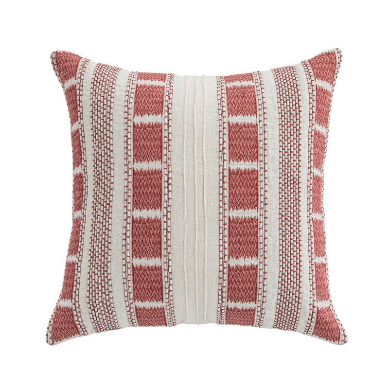 Hattie Pink Embroidered 100% Linen Cushion