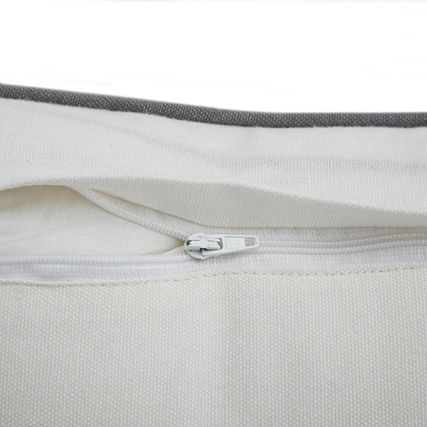 Patola Ikat Slate Blue and Pink French Knot Linen Cushion