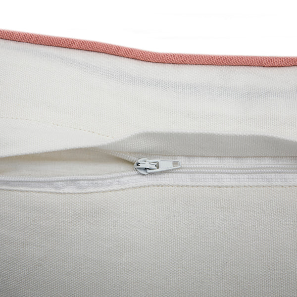 Patola Ikat Pink and Yellow French Knot Linen Cushion