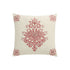 Isadora Garnet Red Damask Embroidered Cotton Cushion