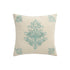Isadora Teal Damask Embroidered Cotton Cushion - daals