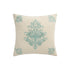 Isadora Teal Damask Embroidered Cotton Cushion